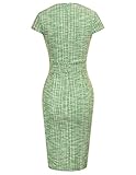 GRACE KARIN Womens Business Casual Dress Elegant Cap Sleeve Work Pencil Dress for Office Green (Plaid)