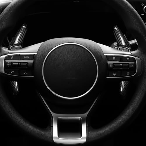 Cnaurda Real Carbon Fiber Steering Wheel Paddle, Shifter Extension, Shifter Trim Cover Compatible with Kia Sportage 2023-2026 Interior Accessories, Pack of 2 (Carbon Fiber Pattern)