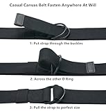 Ginwee 5-Packs Canvas Belt Web Fabric Casual Belt with Zinc Alloy Buckle Double D-ring for Men Women