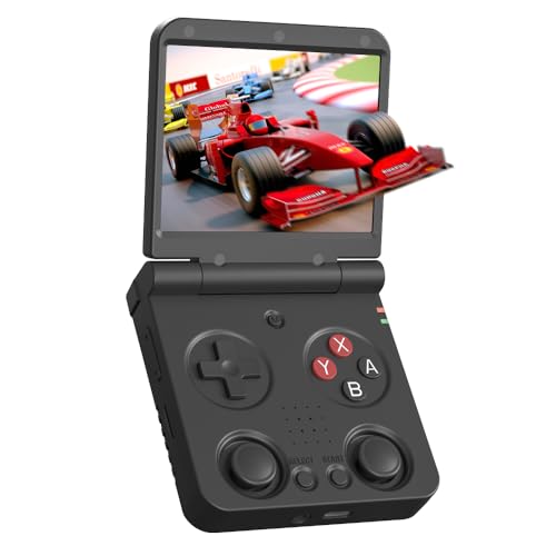 Miyoo Miyoo Flip V2 Retro Handheld Gaming Console with Metal Hinge, 3.5'' 640*480 IPS Screen Linux System Portable Video Game Emulator Hand Held Console with HDMI
