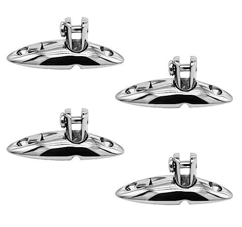 Generic 4PCS Bimini Top Quick Release Swivel Hinge, 316 Stainless Steel Bimini Top Mount Hardware, Marine Bimini Canopy Quick Release Connector Pin with Screws, Deck Side/Top Mount, Silvery