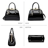 LJOSEIND Shiny Patent Leather Handbags Shoulder Bags Fashion Satchel Purses Top Handle Bags for Women