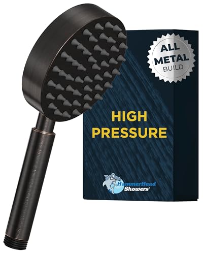 All Metal Hand Held Shower Head, Oil Rubbed Bronze | 4 Inch Spray Wand | Made from 304 Stainless Steel with Silicone Nozzles | Works With All Hoses, Slide Bars & Wall Mount Holders