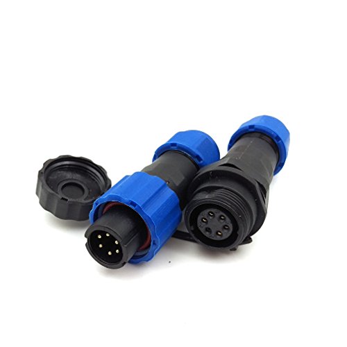 SD13 6pin Waterproof Connector, IP68 5A 380VHigh Voltage Circular Automotive Power Connector (6PIN, Direct Plug x 3set)