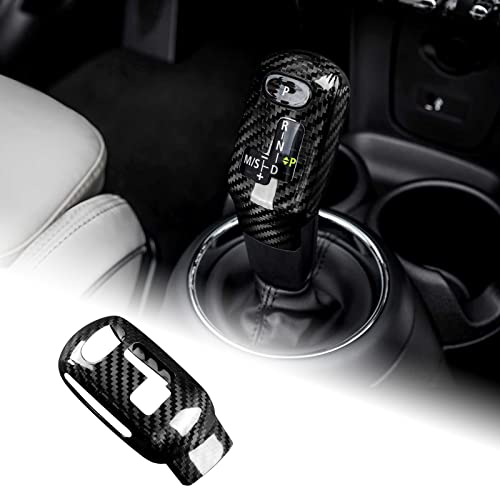 AIRSPEED for Mini Gear Shift Knob Cover Carbon Fiber Shifter Handle Head Sticker Interior Trim for Mini Cooper F54 F55 F56 F57 F60 2020-2023 Accessories (Black)