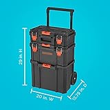 beyond by BLACK+DECKER BLACK+DECKER BDST60500APB Stackable Storage System - 3 Piece Set (Small, Deep Toolbox, and Rolling Tote)