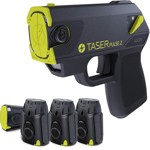 TASER Pulse 2 Self-Defense Bundle, Personal Protection Kit, Includes: Pulse 2 Device, Conductive Practice Target, 4 Cartridges, Holster, and Carry Case