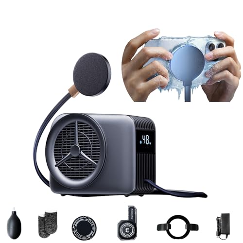 Phone Cooler for Gaming, 48W Magnetic Cell Phone Radiator with Low Noise Liquid Cooling Semiconductor Heatsink for iPhone MagSafe Series/Android/iPad/Tablet/Switch, (Version 5.0) Beyond Phone Fan