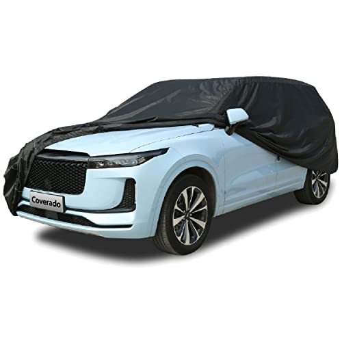 Car Cover Waterproof All Weather, Coverado Outdoor SUV Car Covers for Automobiles, Sun UV Snow Wind Dust Protection, Upgrade Waterproof Material Universal Full Exterior Covers Fit for SUV (206"-215")
