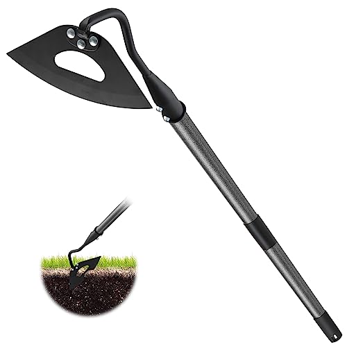Garden Hoe for Weeding,Heavy Duty Weeding Hoe for Fast Weeds Grass Removal,Loosening Soil Digging Planting Ridging,55 Inch Long Handle,Hardened Hollow Eye Hoe Garden Tools for Garden Flower Beds