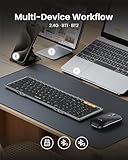 ProtoArc Foldable Keyboard and Mouse, XKM01 True Full-Size Folding Keyboard Mouse Combo for Business and Travel, 2.4G+Dual Bluetooth Portable Mouse Keyboard for Laptop iPads Tablets - Black Gray