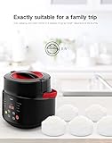 HSJ 12V/24V Universal Car Rice Cooker, Portable Mini Rice Cooker, 2L Small Electric Rice Cooker and Steamer, Perfect for RV, Truck(Black)