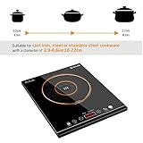 Portable Induction Cooktop, iSiLER 1800W Sensor Touch Electric Induction Cooker Hot Plate with Kids Safety Lock, 6.7" Heating Coil, 18 Power 17 Temperature Setting Countertop Burner with Timer