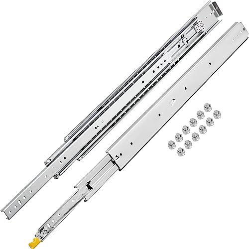 VEVOR Drawer Slides, 1 Pair 48inch Locking Drawer Slides, 500lbs Load Capacity, Side Mount Ball Bearing Drawer Glides, Long Full Extension Drawer Slide