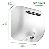 Excel Dryer XLERATOReco XL-BW-ECO 1.1N High Speed Commercial Hand Dryer, White Thermoset Cover, Automatic Sensor, Surface Mount, Noise Reduction Nozzle, LEED Credits, No Heat 4.5 Amps 110/120V