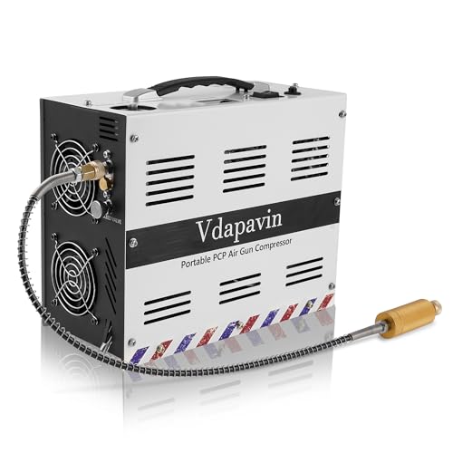 Vdapavin Pcp Air Compressor,4500psi 30mpa/300 Bar Automatic Stop Pump,Oil/Water Free,Powered By Car 12v Dc Or Home 110v Ac,Paintball Air Compressor,Scuba Air Compressor