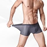 RYEJBH 4pcs/lot Boxers Ice Silk Men's Panties Mesh Breathable Brand Man Underwear Comfortable Solid No Deformation Men Underpants(3X-Large)