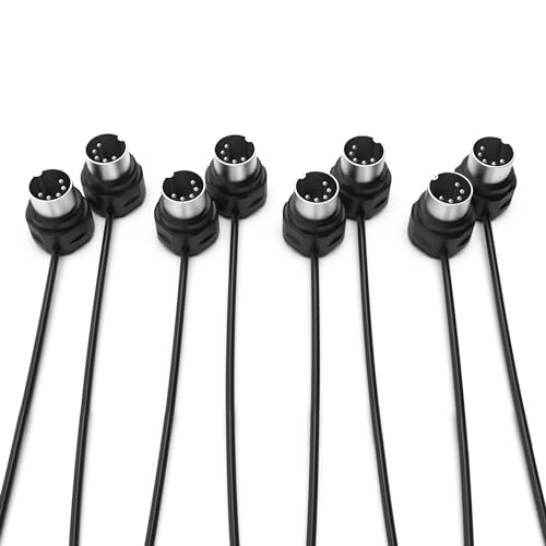 CME MIDI Cable 4-Pack - 3FT / 90cm, 5-pin DIN, Low-Profile - Mirrored 45-Degree Angled Ultra-Thin Plugs for Compact Spaces - Ideal for MIDI Interface, Pedalboard, Keyboard