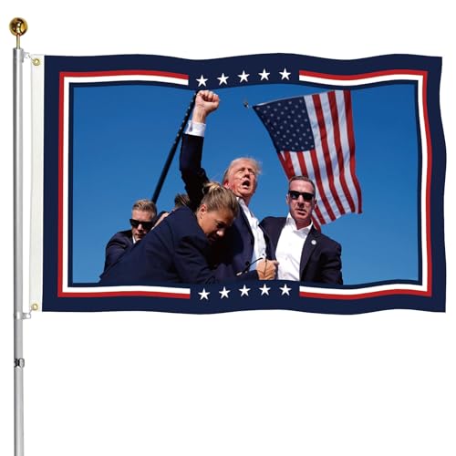 3 Ply Trump Flag Super Tough Ultra-Thick Double Sided 3x5 Outdoor Flags, Long Lasting, Fade Resistant 300D Polyester Pongee Flag