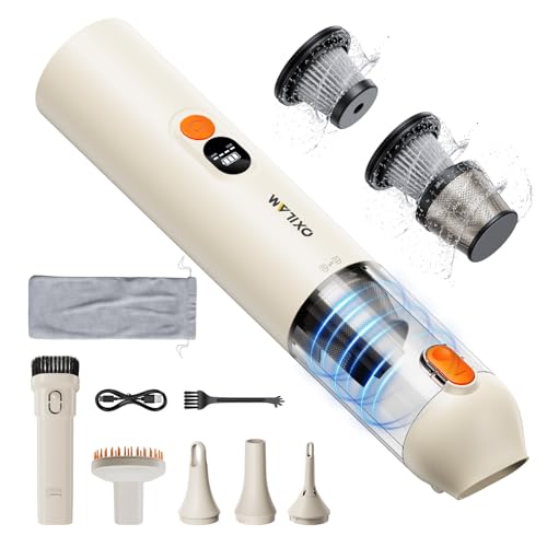 OXILAM 4 in 1 Car Vacuum - Handheld Vacuum 14000PA High Power, Portable Cordless Small Vacuum, Blow & Suction 2 in 1, Up to 30 Mins Runtime, Multi-Nozzles, Vacuum Cleaner for Home, Pet, Car, Office