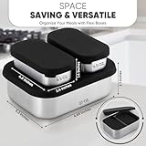 Modaniam FlexiBento - Leak resistant stainless steel bento box for adult/Stainless steel lunch box/bento lunch box/meal prep containers/Food Containers with Silicone Lids - 1200 ml per set