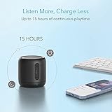 Anker Soundcore Mini, Super-Portable Bluetooth Speaker with FM Radio, 15-Hour Playtime, 66 ft Bluetooth Range, Enhanced Bass, Noise-Cancelling Microphone - Black