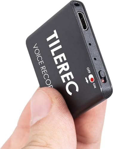 Voice Activated Recorder with Playback – 64GB Storage, 1100 Hours of Audio Recording, Slim & Portable for Meetings, Interviews & Classes, Easy Notetaker - TileREC by Atto Digital