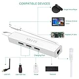 Micro USB OTG hub ethernet Adapter for Raspberry Pi Zero, Android Tablet, Google Chromecast Stick - Powered USB OTG hub