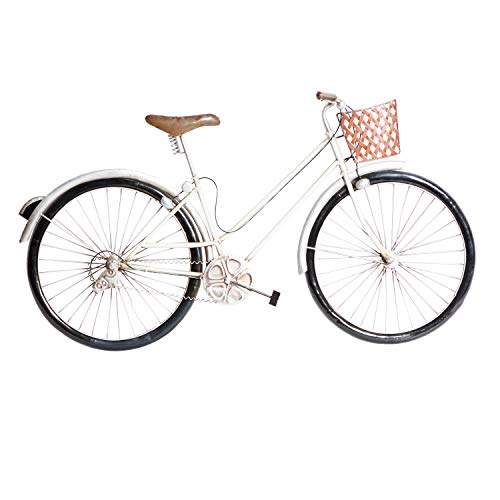 Deco 79 Metal Bike Home Wall Decor Wall Sculpture with Seat, Basket and Handles, Wall Art 35" x 3" x 20", Multi Colored