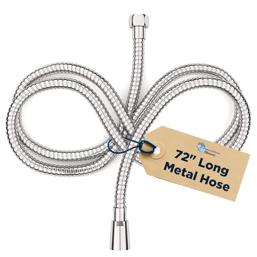 HammerHead Showers All Metal Shower Hose Attachment for Showerhead, Extra-Long 72-Inch Universal Replacement Hose for Hand held Shower, Chrome