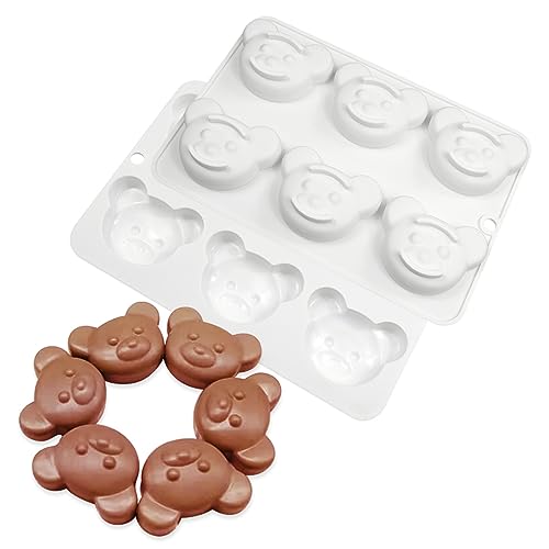 mostsom 6 Cavity Bear Silicone Chocolate Mold DIY Cake Accessories Molds Kitchen Ice Cubes Biscuit Pastry Manual Baking Mould