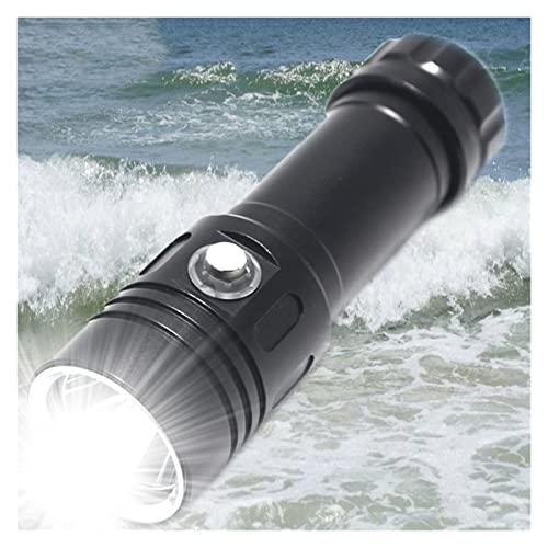 T7anpmmazz Lumen Dive Light 6000LM XM-L2 Diving Flashlight 100M 4-Mode Underwater Tactical Torch Waterproof LED Dive Flashlight 26650 Searchlight High Bright Flashlight (F White)