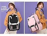 GO2COSY Canvas Backpack Korean Daypack Satchel Student Bag School Bag with USB port 17