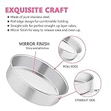 E-far 6 Inch Cake Pan Set of 3, Stainless Steel Round Smash Cake Baking Pans Tins, Non-Toxic & Healthy, Mirror Finish & Dishwasher Safe