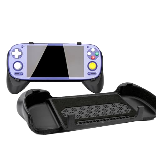 Felt Grip 2-in-1 for Retroid Pocket 5 Black Reversible Screen Cover & Thick Comfort Grip Case with Felt Wrap Ergonomic RP 5 Handheld 2n1 Deluxe