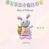 Bunny Balloons, Easter Balloons, Pink Rabbit Balloons for Easter Party Birthday Party Animal Party Decorations Supplies - 4Pcs