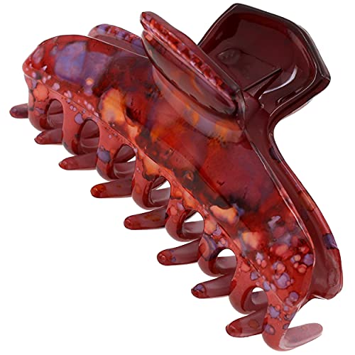 Camila Paris CP3309 French Hair Clip for Women Thick Hair for Long Curly Wavy Hair, Red, Girls Hair Claw Clips Fashion Styling Hair Accessories for Women, Strong Hold No Slip Grip, Made in France