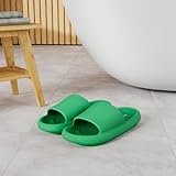 Joomra Womens Shower Slippers Slides Cushioned for Mens Quick Drying Foam Female Pillow House Shoes Pool Beach Spa Garden Sandals for Ladies Male Sandalias Green 40-41