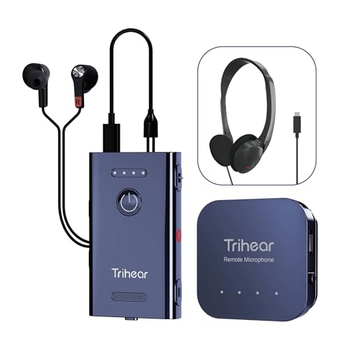 Trihear Convo MORE Hearing Amplifier + Remote Mic | Easy-to-Use Rechargeable Hearing Aid Alternative for Seniors, Elderly | Personal Sound Amplifier Listening Device for Hearing Loss, Hearing Impaired