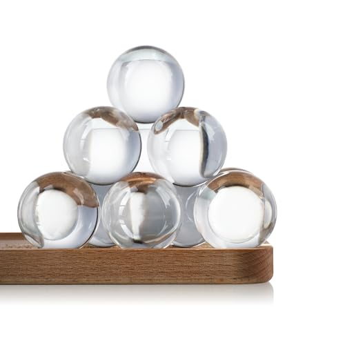KRISININE 8pcs Clear Crystal Glass Balls 40mm Transparent Quartz Decorative Spheres for Home Table Decor