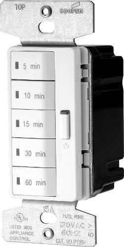 EATON PT18M-W-K Accell Core Programmable Timer, 120 V, 5, 10, 15, 30, 60 Min Off, White