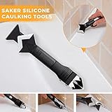 Saker Silicone Caulking Tools-3 in 1 Sealant Finishing Tool Grout Remove Scraper (Stainless Steelhead),Caulk Remover Glass Glue Angle Scraper for Bathroom,Kitchen,Floor,Window,Sink Joint,Frames Seal