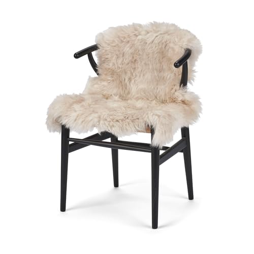 Nordic Sheep Sheepskin Long Hair 2x3 ft | Bedside Rugs for bedrooms, Sofa, Chair or The Dining Table | Each Sheepskin Rug is Unique and Created by Nature | Small Fluffy Rug in Color Beige