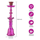 Hookah Set 4 Hose Hookah Shisha Set Complete Hookah Accessories Narguile Glass Vase, Ceramic Bowl and Coal Tongs Ashtray for Better Shisha Hookah Narguile Smoking (4 Hose Pink)