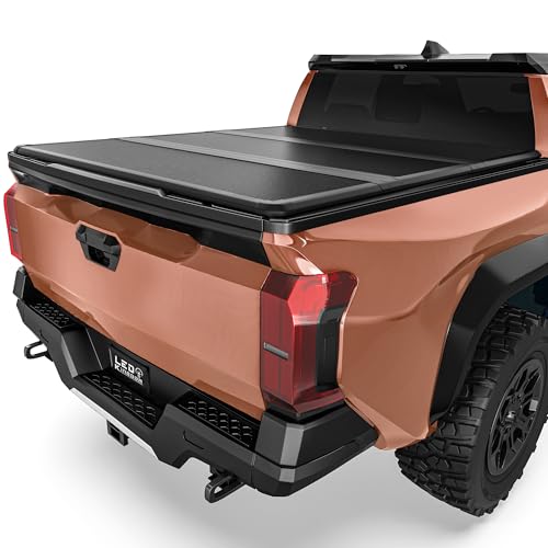 LEDKINGDOMUS Hard Trifold Truck Bed Tonneau Cover Fits for Toyota Tacoma 2024 2025 5ft Bed with Track Rail System(Excl. Trail)