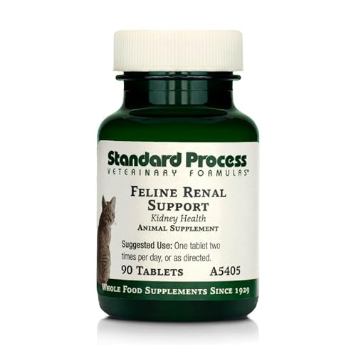 Standard Process Inc. Feline Renal Support - Cat Supplement to Support Kidney & Urinary Health, Cat Supplies with Whole-Food Based Ingredients, Feline Supplement to Aid Kidney Function - 90 Tablets