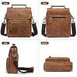 HUMERPAUL Genuine Leather Crossbody Sling Bag Messenger Man Purse Handbags for Mens Zipper Shoulder Bag for Work Business (Brown)