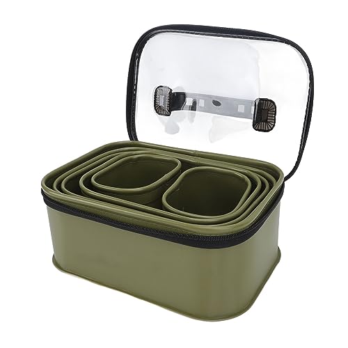 LOUYTW 6PCS Fishing Tool Storage Box Set EVA Thickened Multipurpose Tackle Box Bait Bucket Fishing Containers for Outdoor