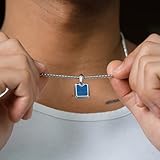 RTZN® Lapis Lazuli Necklace for Men – Premium Handcrafted Square Pendant Necklaces - Blue Lapis Lazuli Pendant Necklace with Stainless Steel Chain 22" Inch + 2" Extension