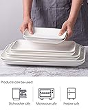 DELLING Large Serving Platter Set 16/14/12inch Large Serving Tray - Rectangular White Serving Trays for Party, Turkey Platter Set of 3, Christmas